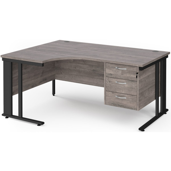 Maestro Cantilever Ergonomic Corner Desk with Fixed Pedestal